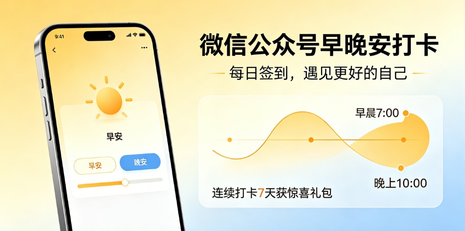 3步教你制作微信公众号早安晚安打卡，2026年微信早晚打卡制作指南